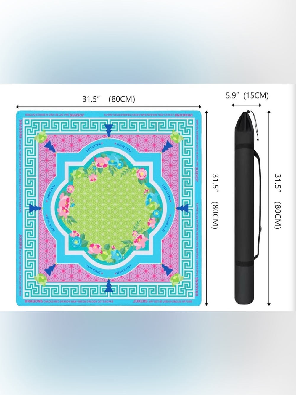 Mahjong Mat- Green & Turquoise